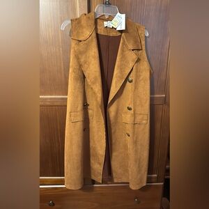 Women’s Tan Suede Vest
